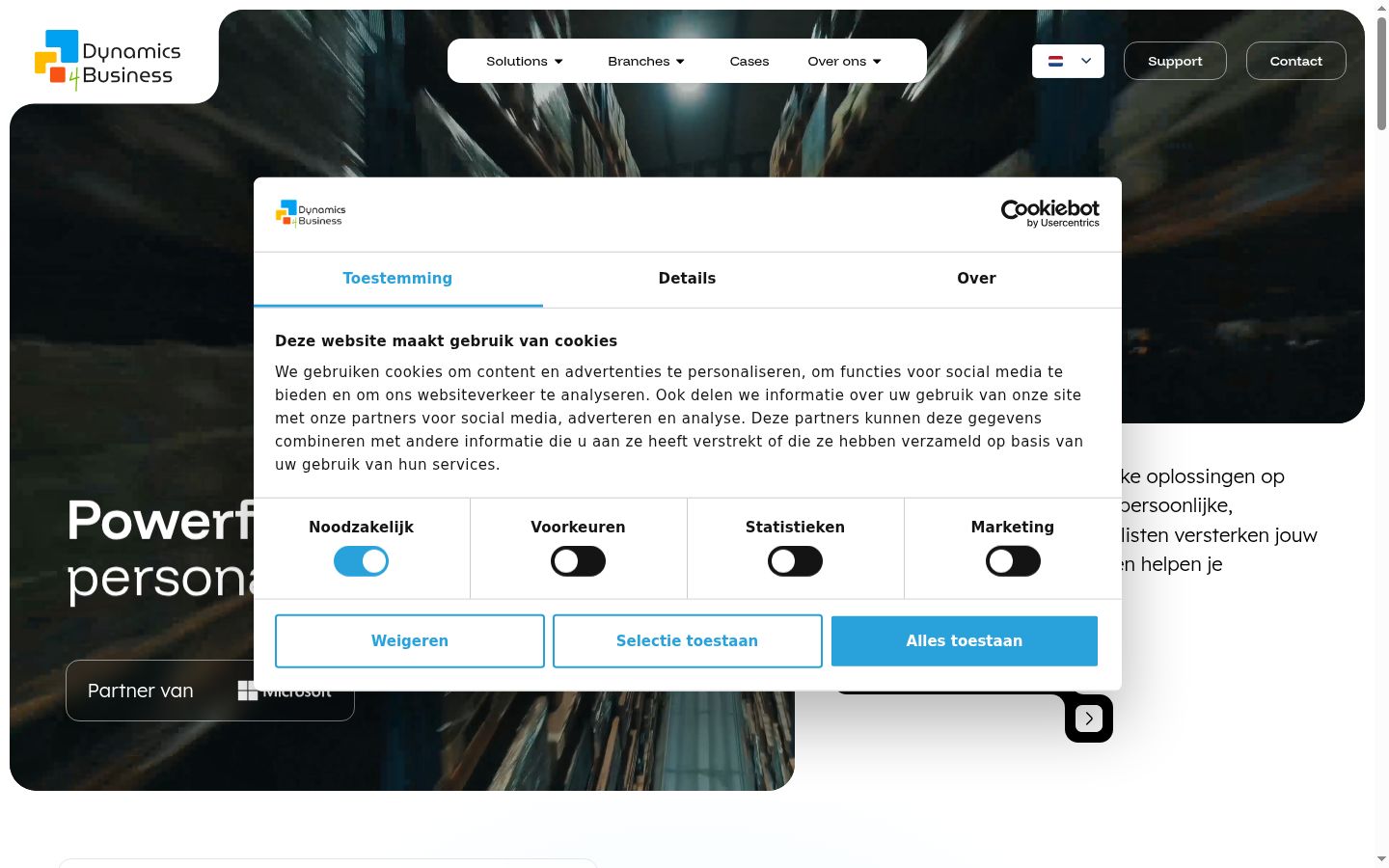 Screenshot tal-banner tal-kunsens muri qabel kwalunkwe interazzjoni