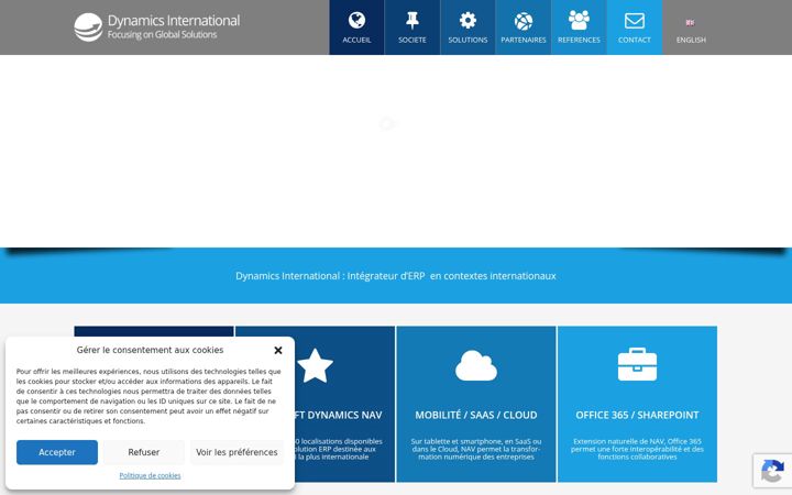 Screenshot of dynamicsinternational.com