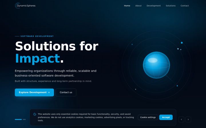 Screenshot of dynamicspheres.com