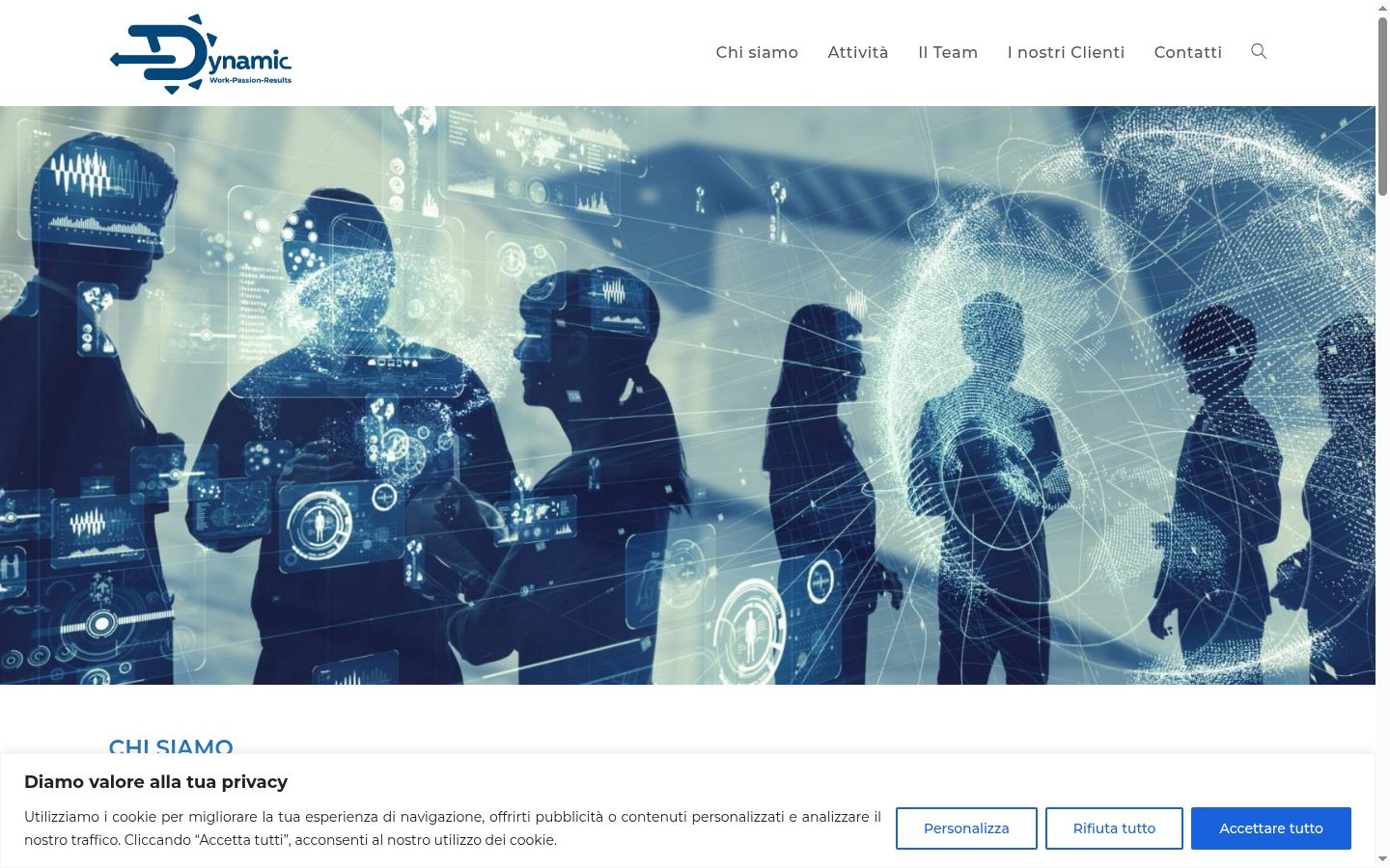 Screenshot del banner di consenso mostrato prima di qualsiasi interazione