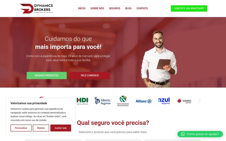 Screenshot ta' dynamicsseguros.com.br