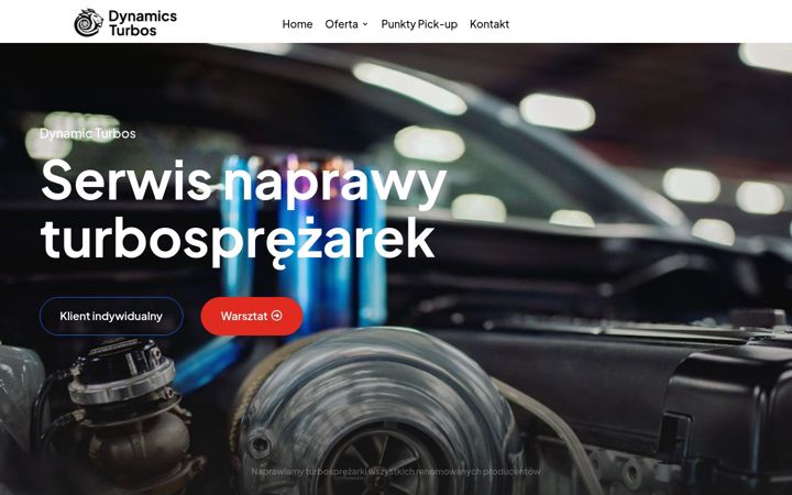 Snímek obrazovky dynamicsturbos.pl