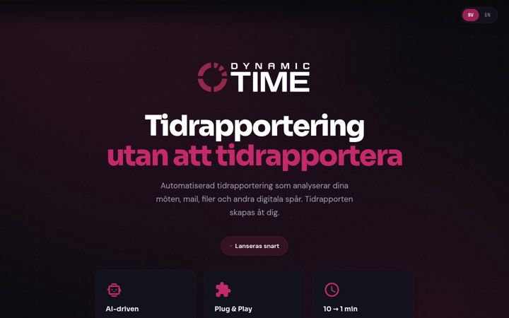 Screenshot ta' dynamictime.se