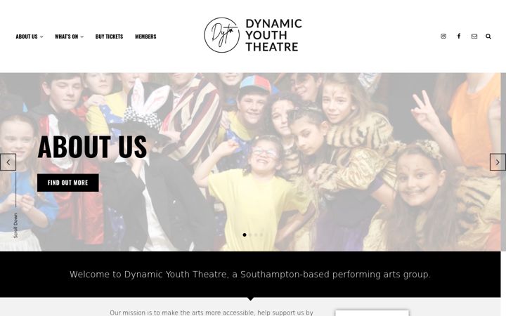 Captură de ecran a dynamicyoutheatre.org