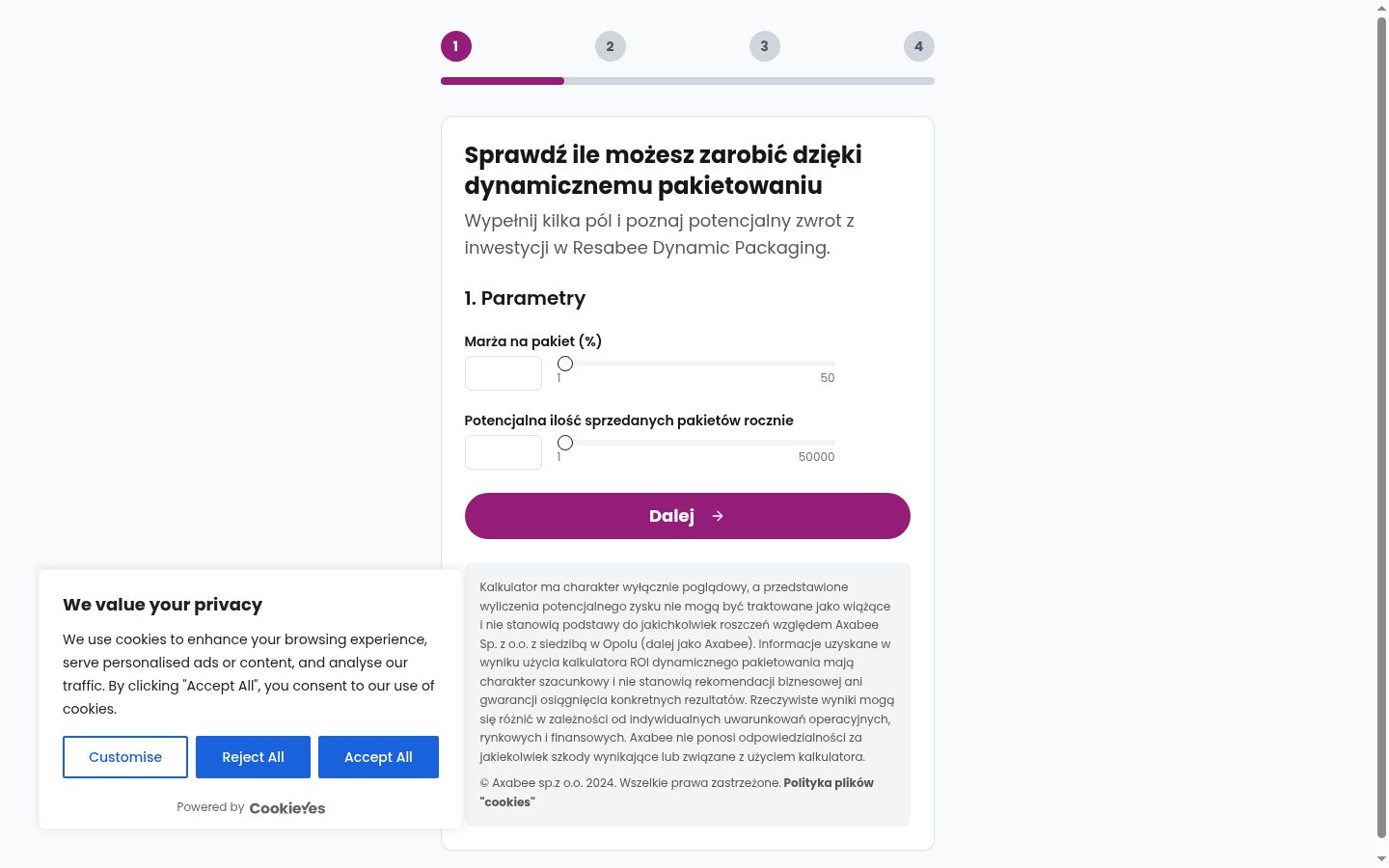 Snímek obrazovky baneru souhlasu zobrazeného před jakoukoli interakcí