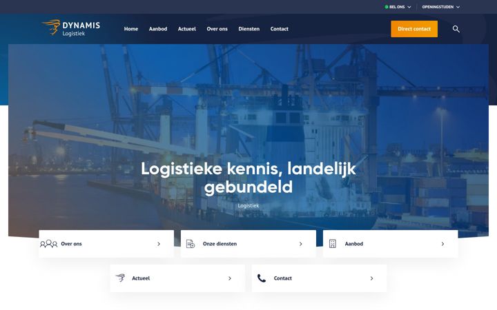 Screenshot di dynamislogistiek.nl