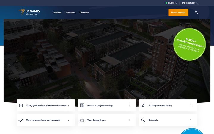 Screenshot di dynamisnieuwbouw.nl