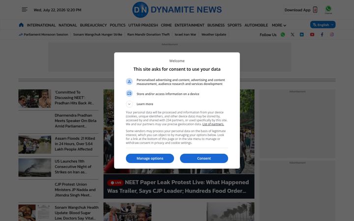 Screenshot of dynamitenews.com