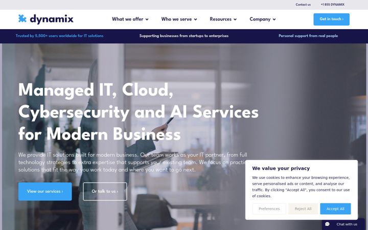 Screenshot of dynamixcloud.com