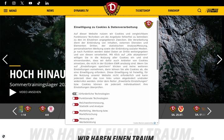 Screenshot of dynamo-dresden.de