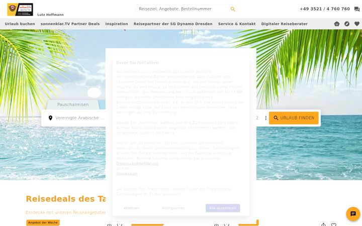 Screenshot of dynamo-urlaubspartner.de