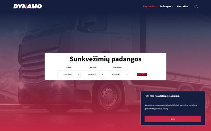 Snímek obrazovky dynamo.lt