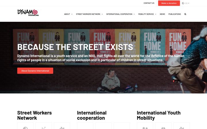 Captură de ecran a dynamointernational.org