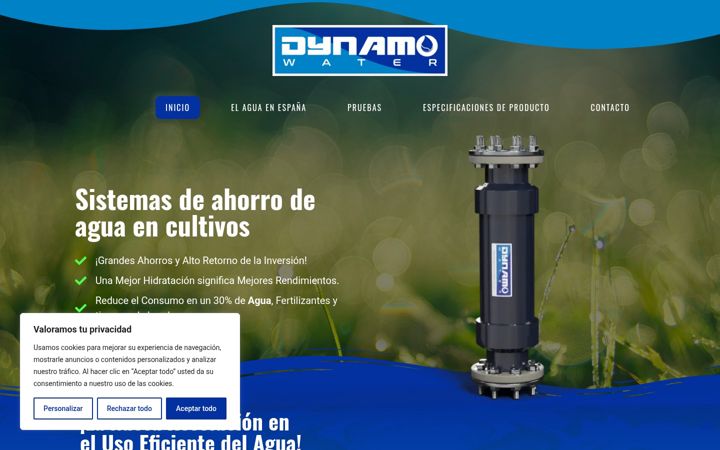 Ekraanipilt saidist dynamowater.es