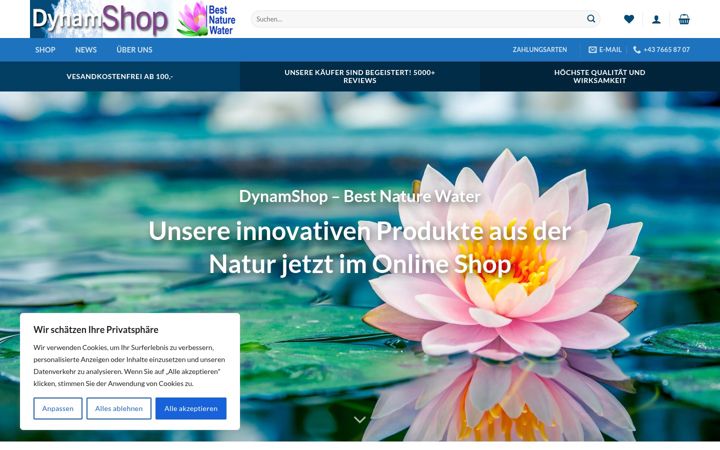 Posnetek zaslona dynamshop.at