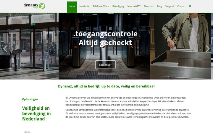 Screenshot di dynamx.nl