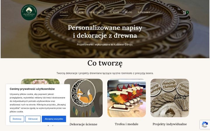 Snímek obrazovky dynarowicz.pl