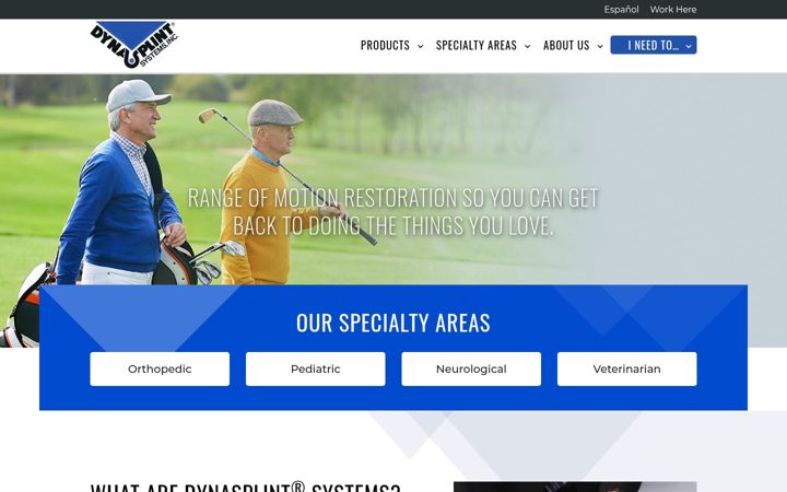 Screenshot of dynasplint.com