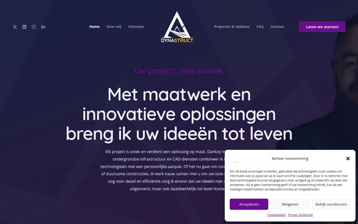 Screenshot di dynastruct.nl
