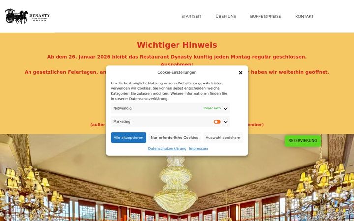 Screenshot of dynastyrestaurant.de