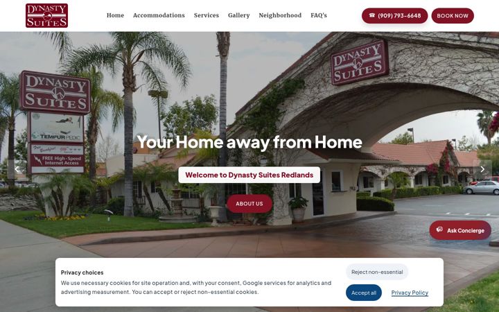 Screenshot of dynastysuites.com