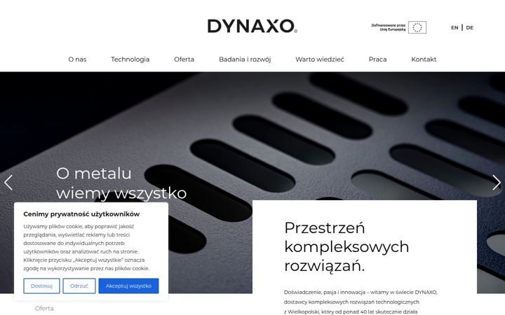 Snímek obrazovky dynaxo.pl