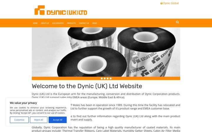 Capture d'écran de dynic.co.uk
