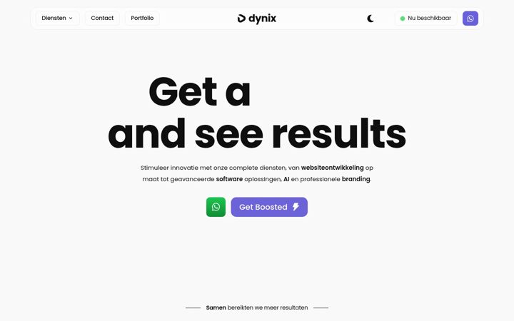 Screenshot di dynix.nl
