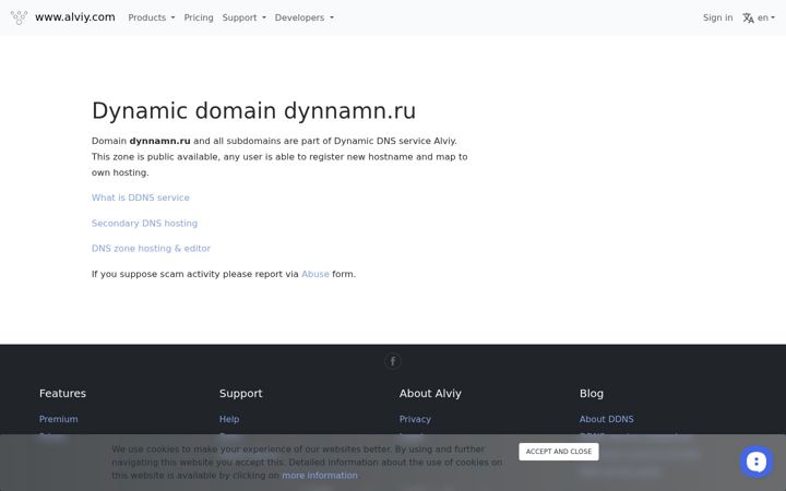 Screenshot of dynnamn.ru
