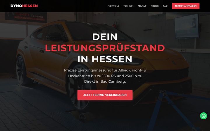 Snimka zaslona za dyno-leistungsmessung.de