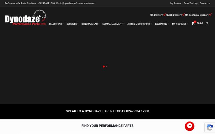 Screenshot of dynodazeperformanceparts.com