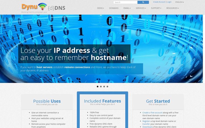 Screenshot di dynu.com
