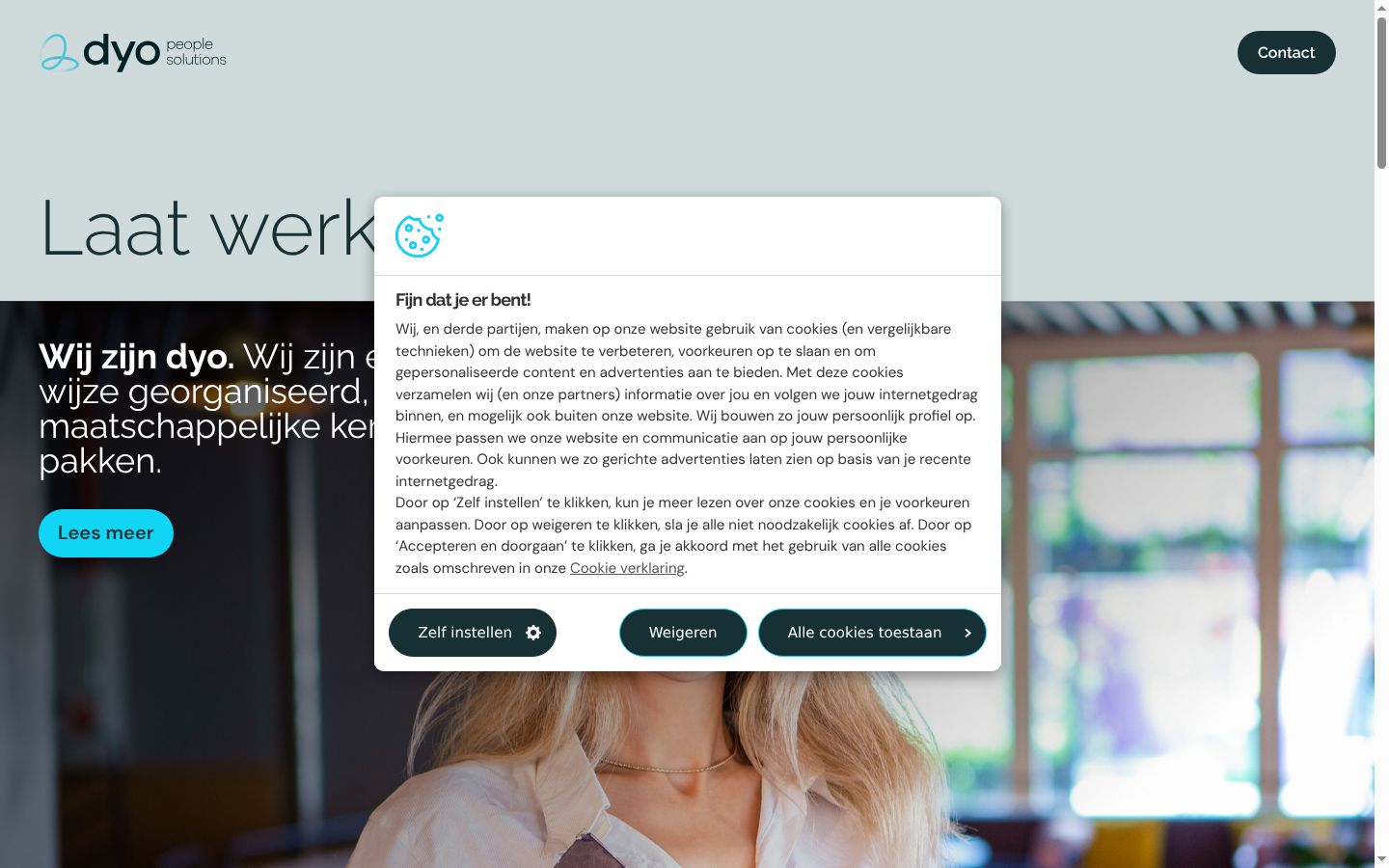 Screenshot del banner di consenso mostrato prima di qualsiasi interazione