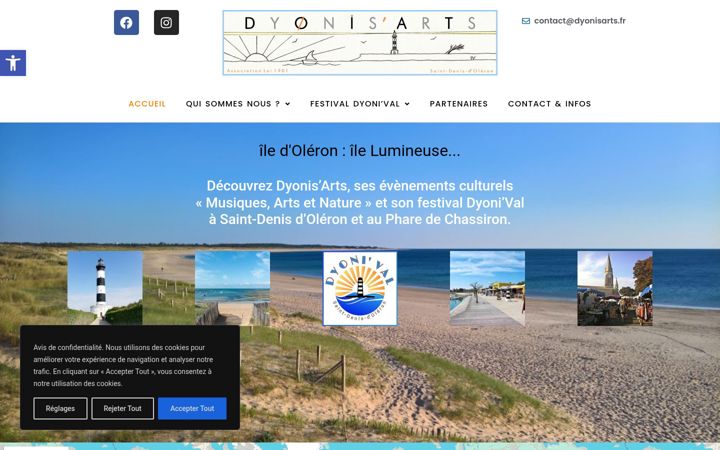 Screenshot van dyonisarts.fr