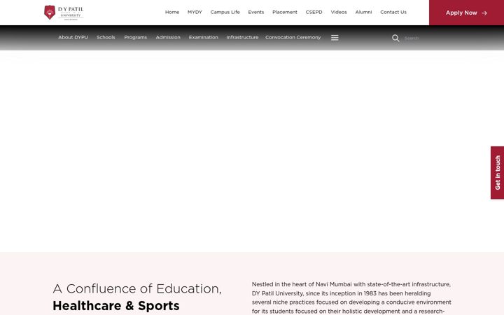Screenshot of dypatil.edu