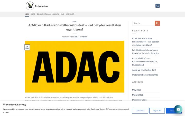 Screenshot ta' dyrbarlast.se