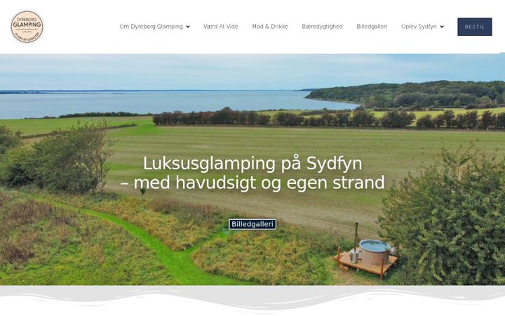 Screenshot di dyreborgglamping.dk