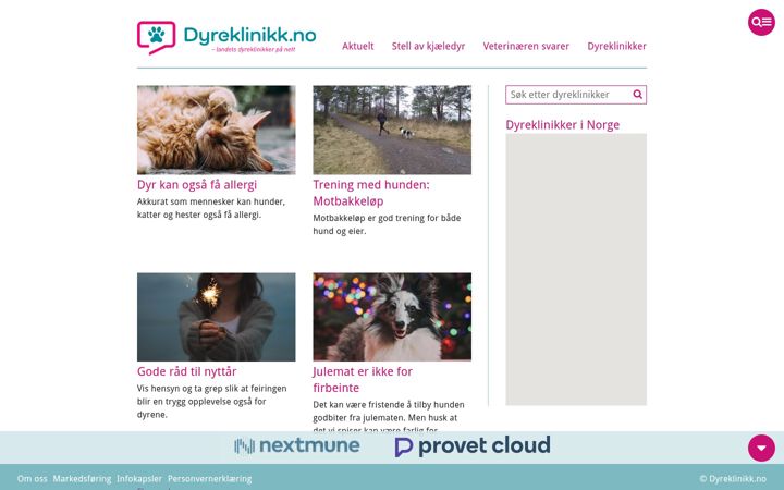 Captura de pantalla de dyreklinikk.no