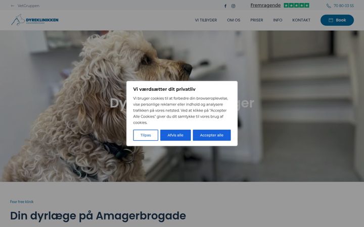 Ekraanipilt saidist dyreklinikken-amagerbrogade.dk