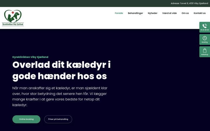 Screenshot of dyreklinikken-vibysj.dk