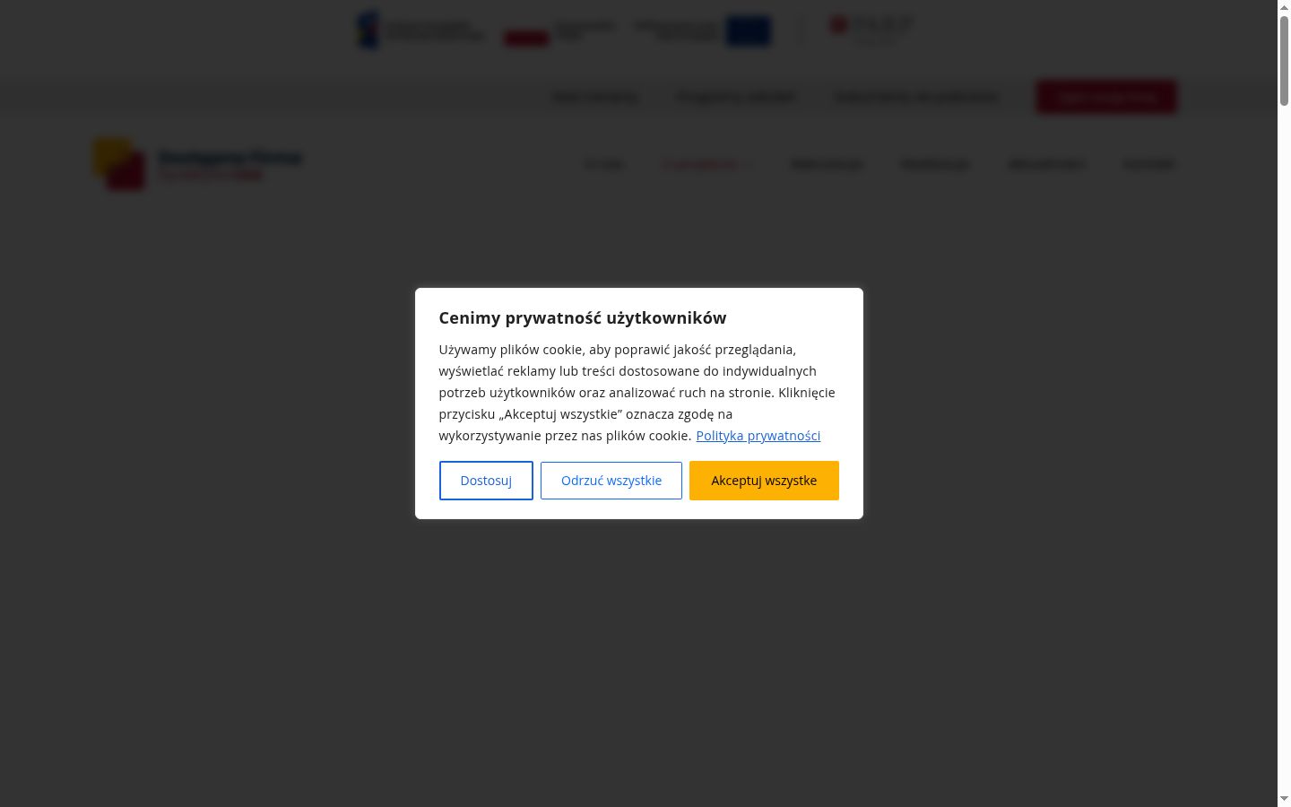 Skærmbillede af samtykkebanneret, som det blev vist før nogen interaktion