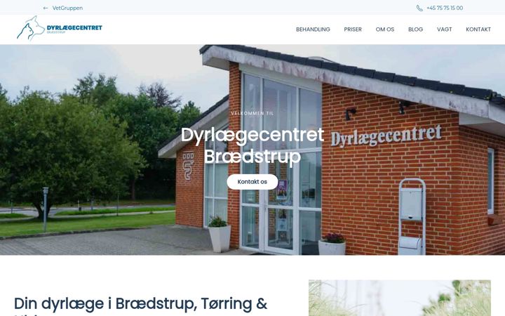 Skjámynd af dyrlaegecentret.dk