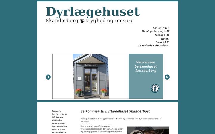 Skjámynd af dyrlaegehusetskanderborg.dk