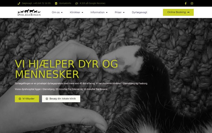 Skjámynd af dyrlaegeringen.dk