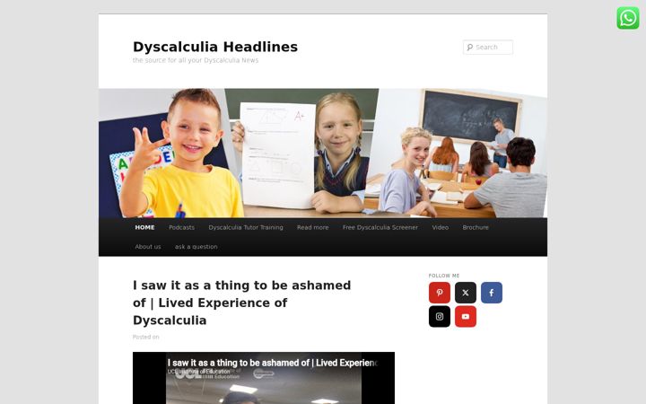 Screenshot of dyscalculiaheadlines.com