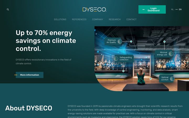Screenshot stránky dyseco.io