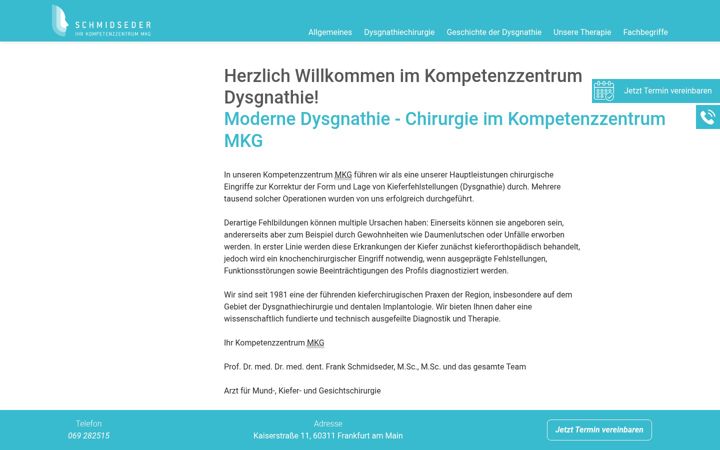Screenshot von dysgnathie.info