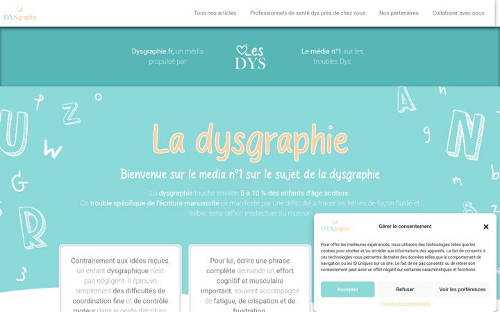 Screenshot of dysgraphie.fr