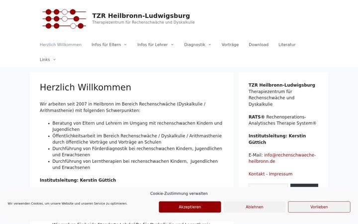 Snimka zaslona za dyskalkulie-ludwigsburg.de