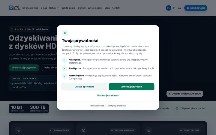 Screenshot von dyskispolka.pl